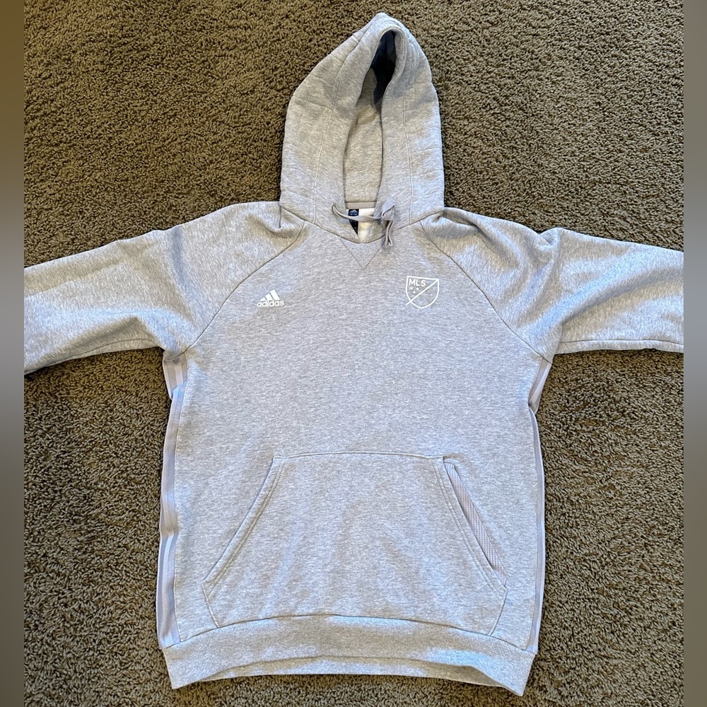 Adidas MLS Grey Pullover Hoodie (Major League Soccer) [LARGE]